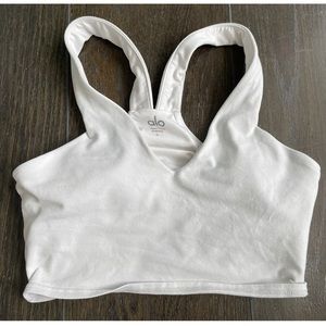 Alo Airbrush Real Bra Tank, Ivory, Small